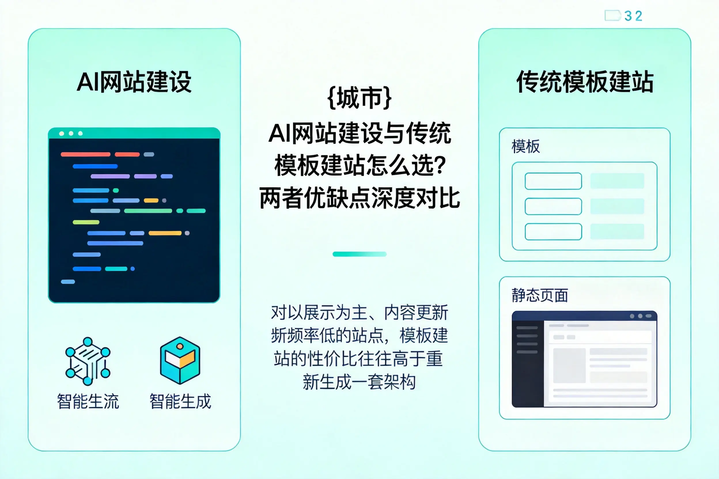 昆明AI网站建设与传统模板建站怎么选？两者优缺点深度对比