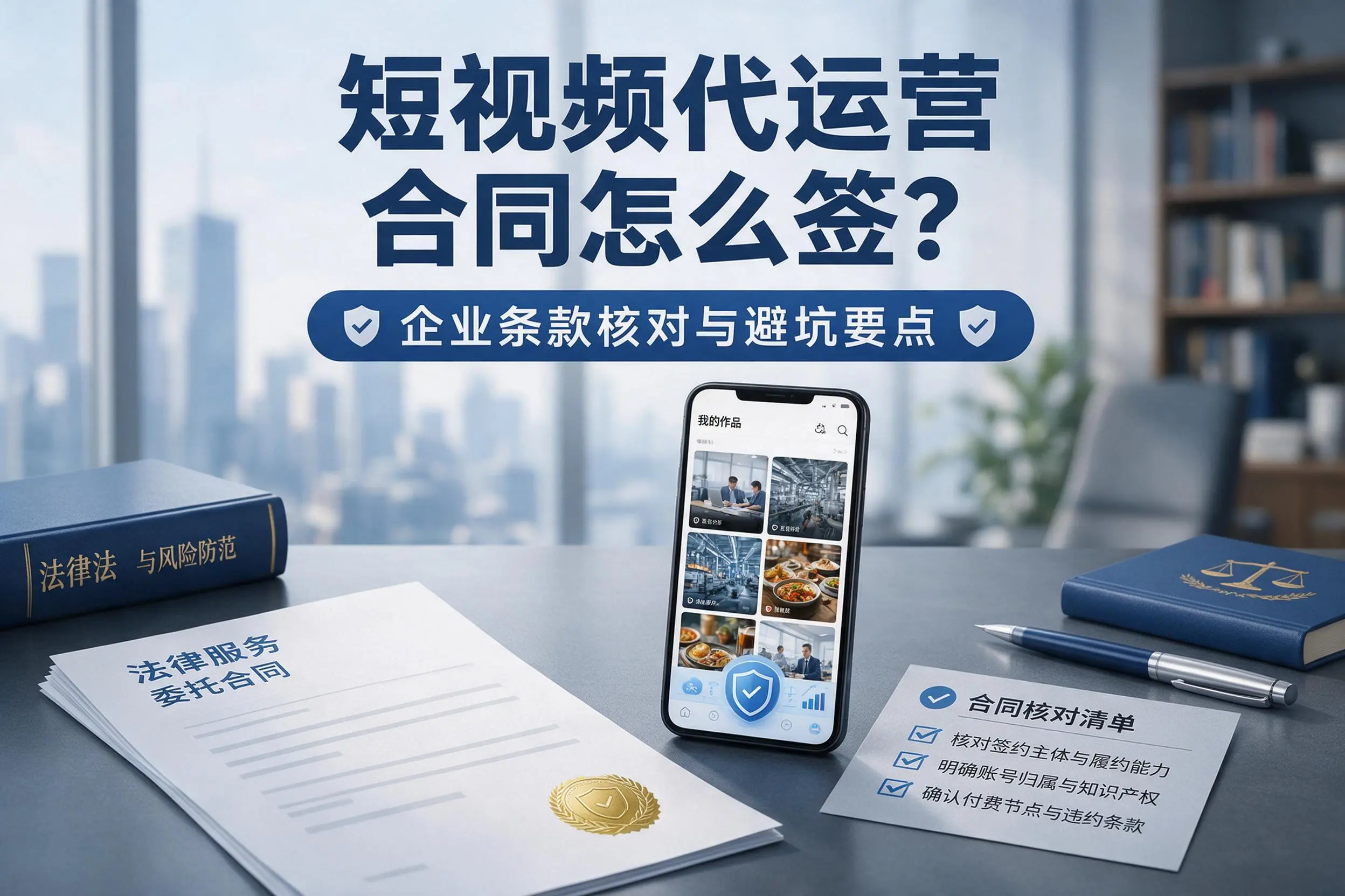 短视频代运营合同怎么签？昆明企业条款核对与避坑要点