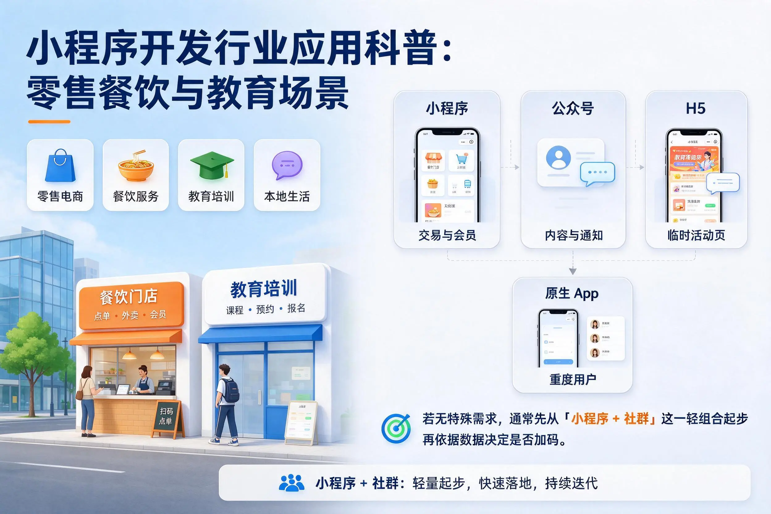 昆明小程序开发行业应用科普：零售餐饮与教育场景