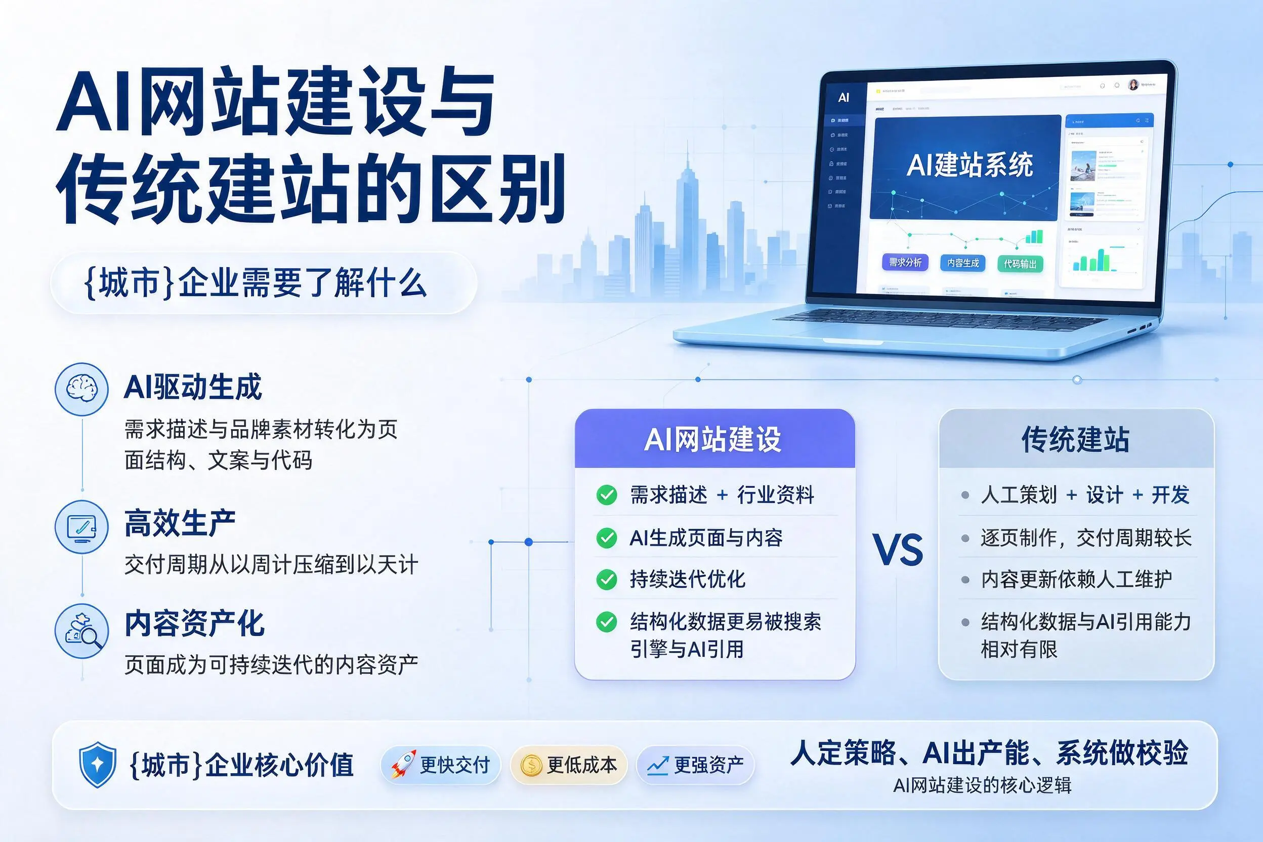 AI网站建设与传统建站的区别，昆明企业需要了解什么