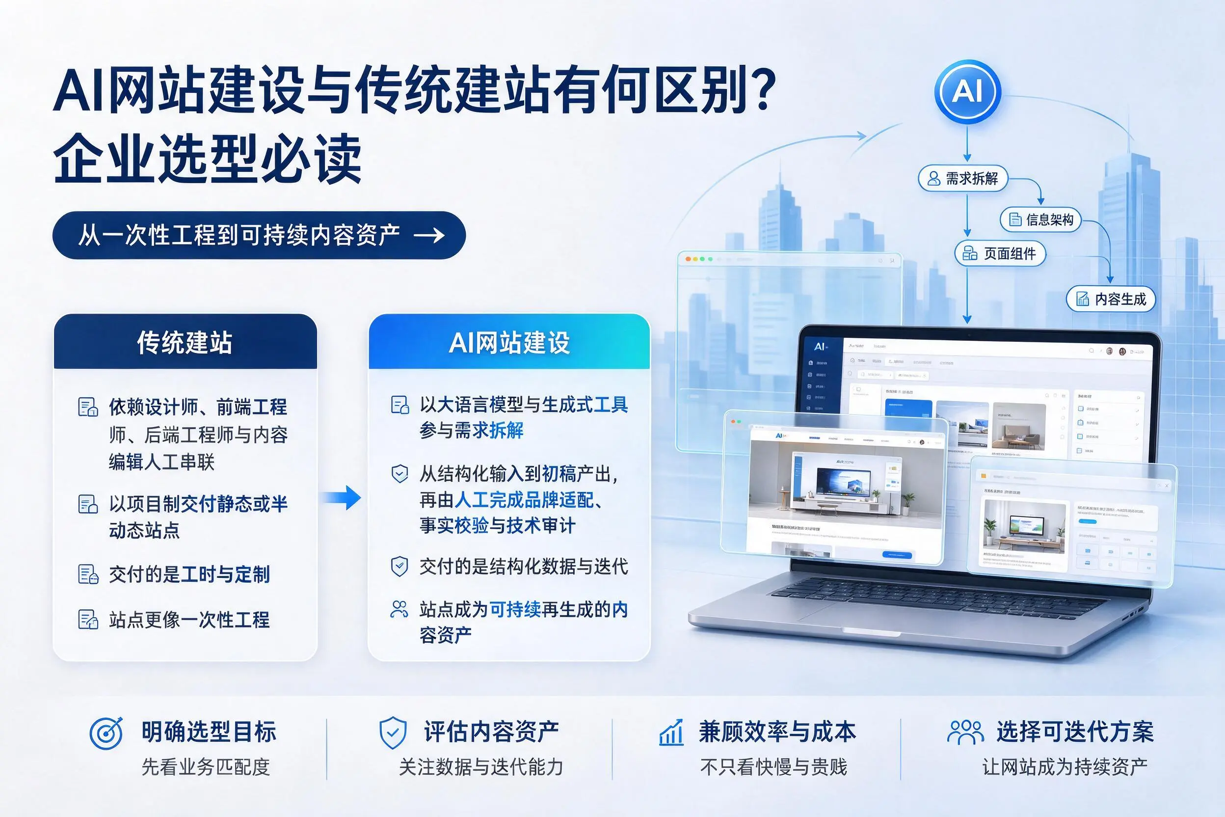 AI网站建设与传统建站有何区别？昆明企业选型必读