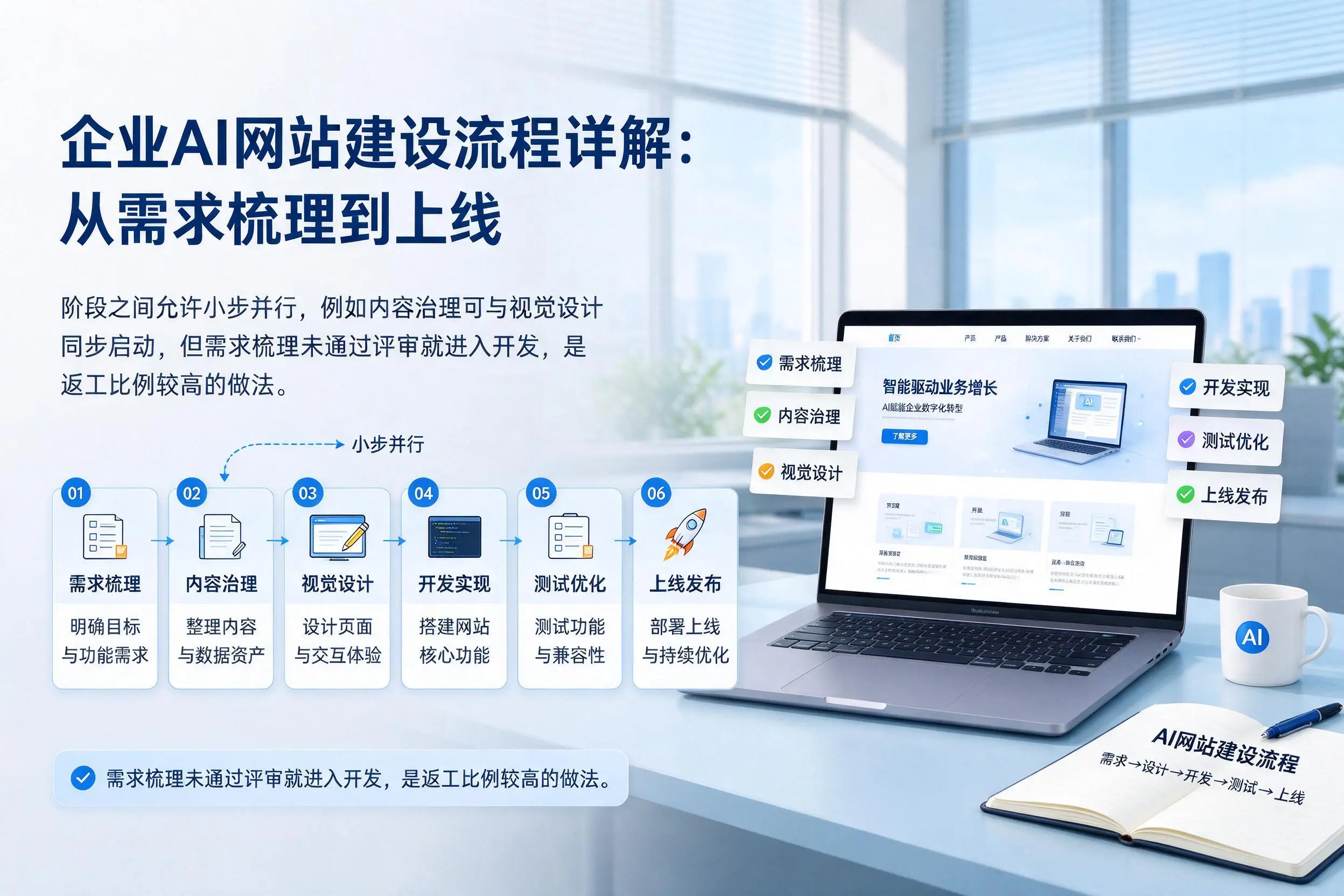 昆明企业AI网站建设流程详解:从需求梳理到上线