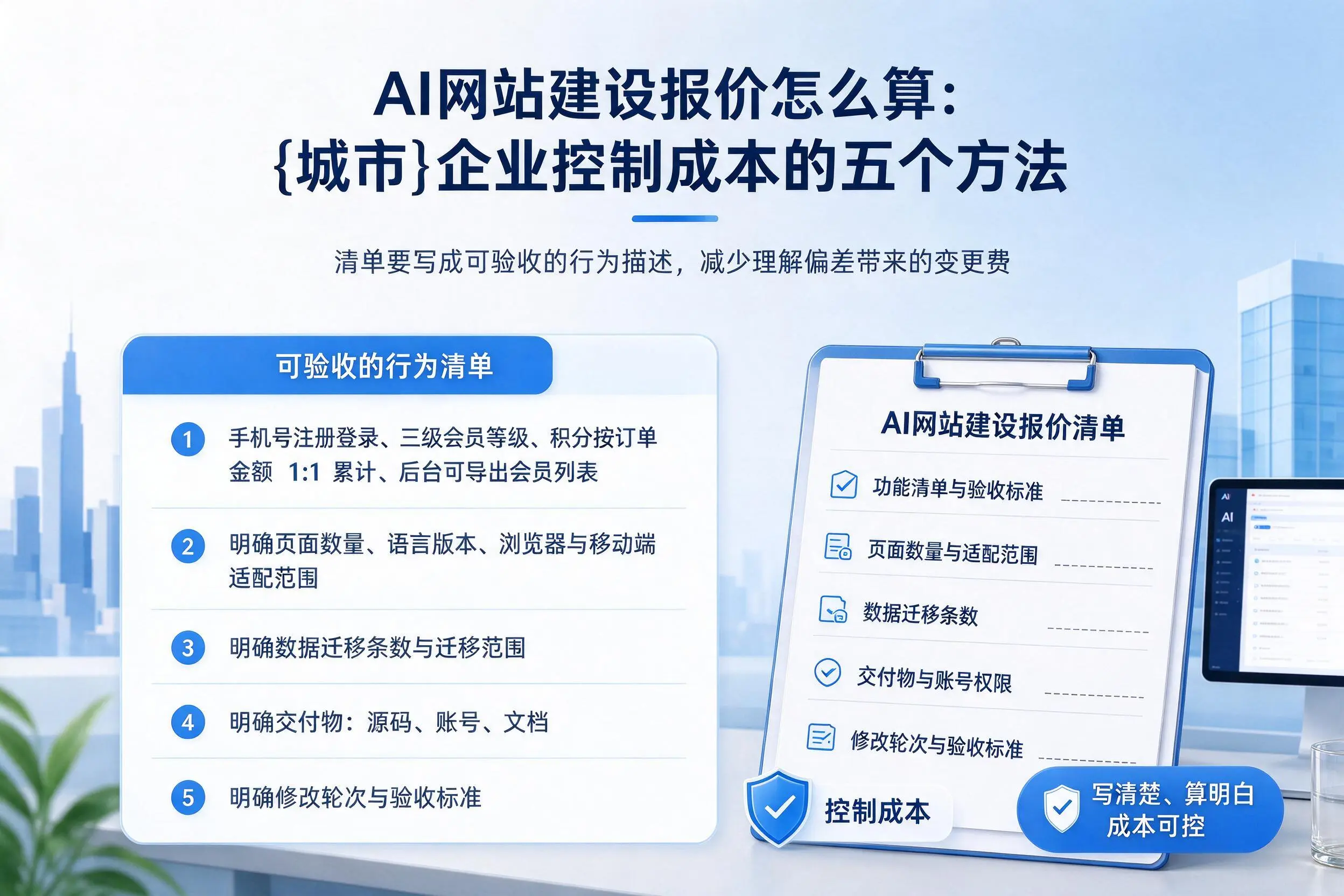 AI网站建设报价怎么算:昆明企业控制成本的五个方法